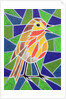Robin on Stained Glass by Pat Scott