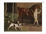 Detail from William Henry Cavendish Bentinck, 3rd Duke of Portland in front of Welbeck Abbey Riding Stables, 1766-7 by George Stubbs