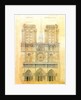 Project of for restoration of west facade of Notre Dame cathedral in Paris with the spire, 1843 by Eugene Emmanuel Viollet-le-Duc
