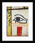 Wedjat Eye, detail from the sarcophagus cover of the Lady of Madja, New Kingdom, c.1450 BC by Egyptian 18th Dynasty