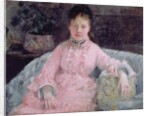 Portrait of a Woman in a pink dress by Berthe Morisot
