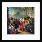 Mathieu Mole being stopped by the Parisian crowd on his return from visiting Mazarin and Queen Anne of Austria, 1879 by French School