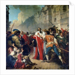 Mathieu Mole being stopped by the Parisian crowd on his return from visiting Mazarin and Queen Anne of Austria, 1879 by French School