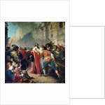 Mathieu Mole being stopped by the Parisian crowd on his return from visiting Mazarin and Queen Anne of Austria, 1879 by French School