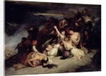 The despairing women of Rumili, seeing their husbands defeated by the troops of Ali Pasha, the Lion of Janina, throw themselves from the rocks in 1803 by Ary Scheffer