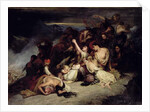 The despairing women of Rumili, seeing their husbands defeated by the troops of Ali Pasha, the Lion of Janina, throw themselves from the rocks in 1803 by Ary Scheffer