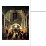 The initiation of a young novice from Albano in the choir of the convent of St. Clare in Rome by Francois-Marius Granet