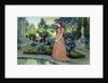 Young girl in a garden by Eugene Grasset