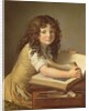 A child looking at pictures in a book by Anne Louis Girodet de Roucy-Trioson