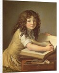 A child looking at pictures in a book by Anne Louis Girodet de Roucy-Trioson