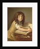 A child looking at pictures in a book by Anne Louis Girodet de Roucy-Trioson