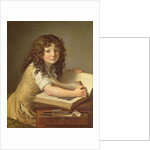 A child looking at pictures in a book by Anne Louis Girodet de Roucy-Trioson