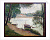 River Landscape with a boat by Georges Pierre Seurat