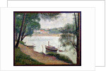 River Landscape with a boat by Georges Pierre Seurat