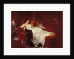Woman on a red sofa by Eugene-Louis Lami