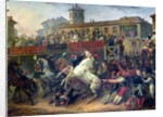 Scene of an unmounted horse race in Rome by Antoine Charles Horace Vernet