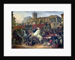 Scene of an unmounted horse race in Rome by Antoine Charles Horace Vernet