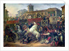 Scene of an unmounted horse race in Rome by Antoine Charles Horace Vernet