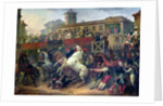 Scene of an unmounted horse race in Rome by Antoine Charles Horace Vernet