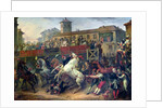 Scene of an unmounted horse race in Rome by Antoine Charles Horace Vernet