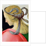 Marriage of the Virgin, detail showing one of the Virgin's companions, 1500-04 by Pietro Perugino