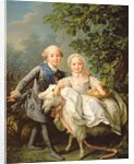 Portrait of Charles Philippe of France and his sister Marie Adelaide 1763 by Francois-Hubert Drouais