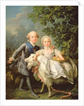 Portrait of Charles Philippe of France and his sister Marie Adelaide 1763 by Francois-Hubert Drouais