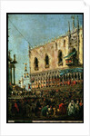 The Doge in the Shrove Tuesday Festival on the Piazzetta, Venice by Francesco Guardi