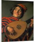 Portrait of a Jester with a Lute by Frans Hals