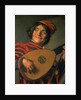 Portrait of a Jester with a Lute by Frans Hals