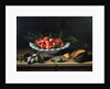 A Bowl of Cherries with Plums and a Melon, 1635 by Louise Moillon