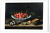 A Bowl of Cherries with Plums and a Melon, 1635 by Louise Moillon