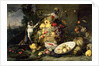 Three Monkeys Stealing Fruit by Frans Snyders or Snijders