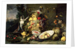 Three Monkeys Stealing Fruit by Frans Snyders or Snijders