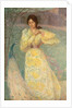 Young Girl with a Peacock by Edmond-Francois Aman-Jean