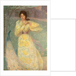 Young Girl with a Peacock by Edmond-Francois Aman-Jean