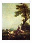 Landscape with Peasants Watching a Herd of Cattle by Francesco Zuccarelli