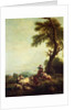 Landscape with Peasants Watching a Herd of Cattle by Francesco Zuccarelli