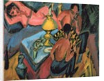 Otto Muller Playing Chess, 1913 by Ernst Ludwig Kirchner