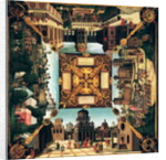 The Story of David, painted tabletop, 1534 by Hans Sebald Beham