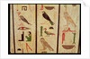 The sarcophagus of Psamtik I detail of hieroglyphics, Late Period by Egyptian 26th Dynasty