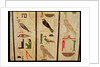 The sarcophagus of Psamtik I detail of hieroglyphics, Late Period by Egyptian 26th Dynasty