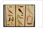 The sarcophagus of Psamtik I detail of hieroglyphics, Late Period by Egyptian 26th Dynasty