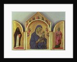 Madonna and Child with Saints Dominic, Aurea and Patriarchs and Prophets c.1312-15 by Duccio di Buoninsegna