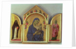 Madonna and Child with Saints Dominic, Aurea and Patriarchs and Prophets c.1312-15 by Duccio di Buoninsegna