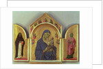 Madonna and Child with Saints Dominic, Aurea and Patriarchs and Prophets c.1312-15 by Duccio di Buoninsegna