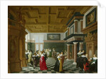 Elegant Figures dancing in an Interior by Dirck van Delen