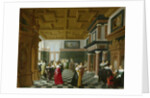 Elegant Figures dancing in an Interior by Dirck van Delen