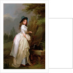 A Young Woman inscribing a Tree by Louis Leopold Boilly