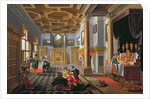 Elegant Figures dining in a Courtly Interior by B. van & Velde E. van de Bassen